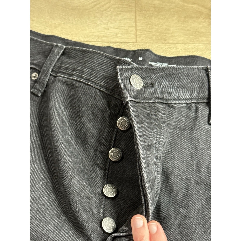 NWT Womens‎ Old Navy High Rise Slouchy Straight Black Jeans Distressed Size 18 - Picture 12 of 14